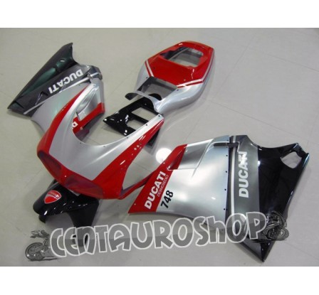 Set di carene in ABS Ducati 748 916 996 998 rosso e argento