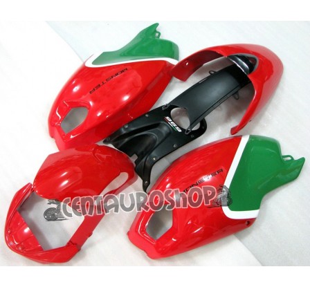 Carena in ABS Ducati Monster 696 796 1100 1100S tricolor bianco rosso e verde