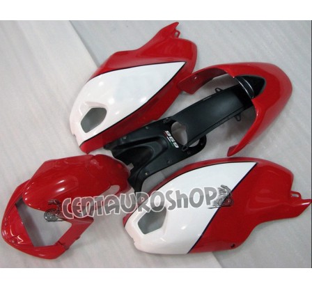 Carena in ABS Ducati Monster 696 796 1100 1100S bianca e rossa