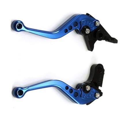 Kit leve freno frizione moto in alluminio regolabili alleggerite corte blu  metallic blue