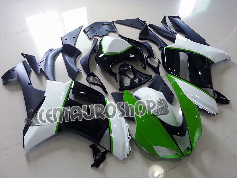 Carena ABS Kawasaki ZX 6R Ninja 636 07 08 verde bianca e nera