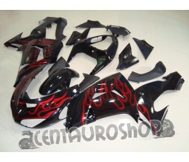 Carena in ABS Kawasaki ZX10R Ninja 06 07 colorazione Black Flames