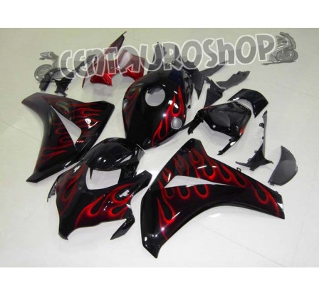 Carena in ABS Honda CBR 1000 RR 08-09 Black with Red Flames in saldo