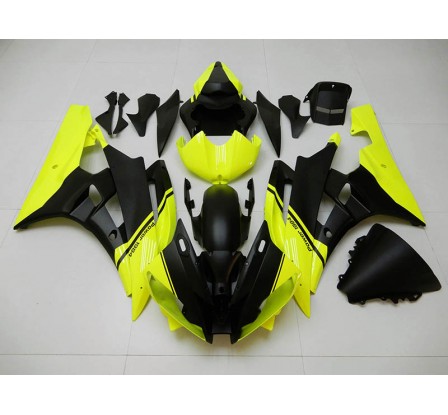 Carena ABS Yamaha YZF600 R6 2008 2016 personalizzata giallo fluo e nero