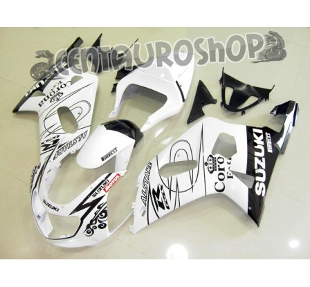 Carena in ABS Suzuki GSX-R 600 e 750 01-03 colorazione RED SILVER & BLACK