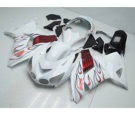 Carena in ABS Kawasaki ZX-14R Ninja 06 - 11 White Flames