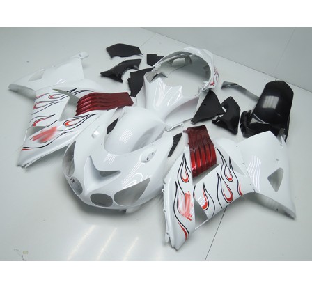 Carena in ABS Kawasaki ZX-14R Ninja 06 - 11 White Flames