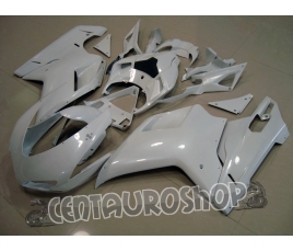 Carena in ABS Ducati 848 1098 1198 colorazione bianco perlato con adesivi rossi