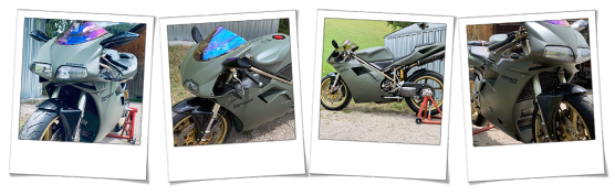 Carena in ABS per Ducati 916 verde militare personalizzata